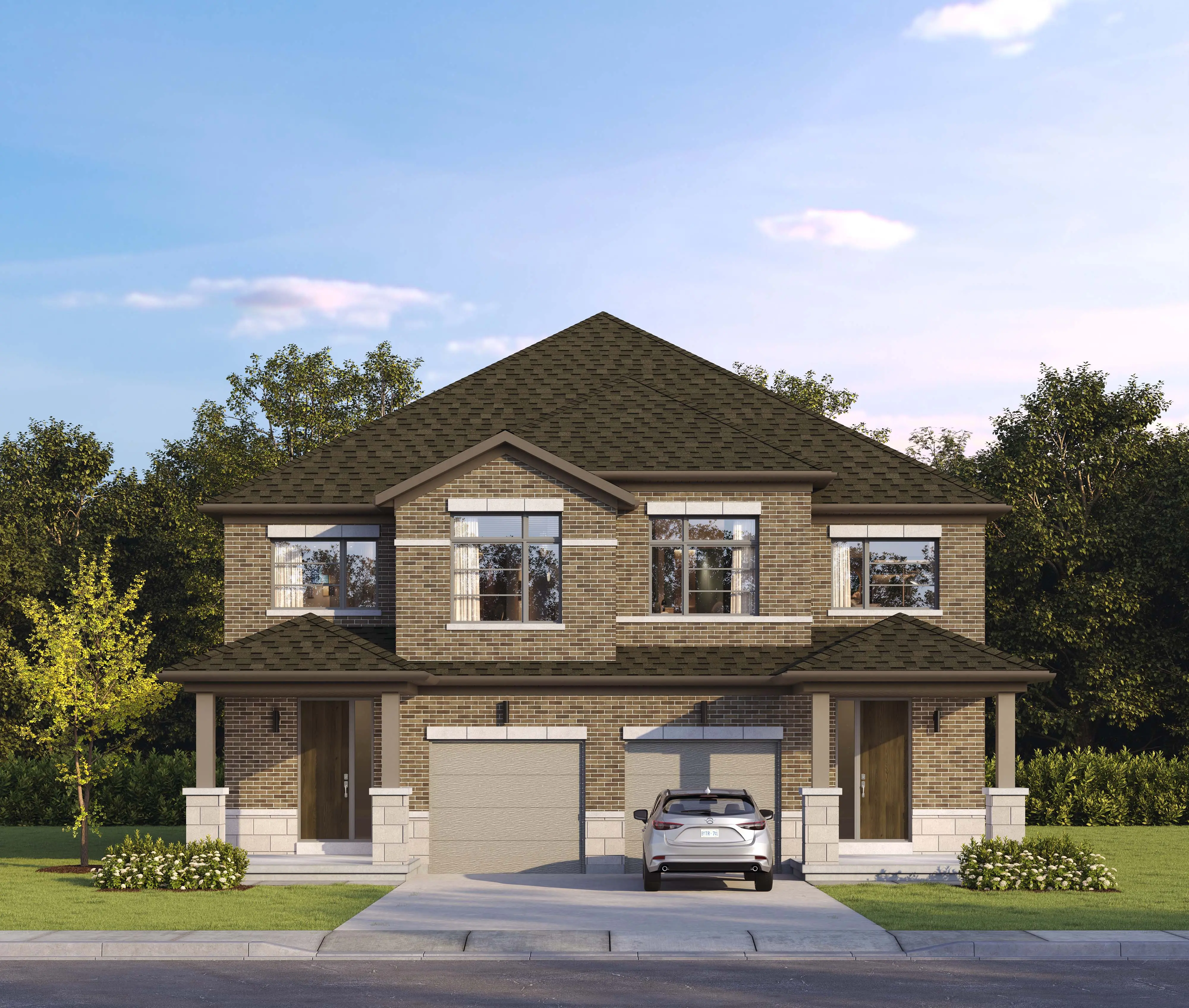 Juniper model elevation — 25' Freehold Semi-Detached, Wildfield Village