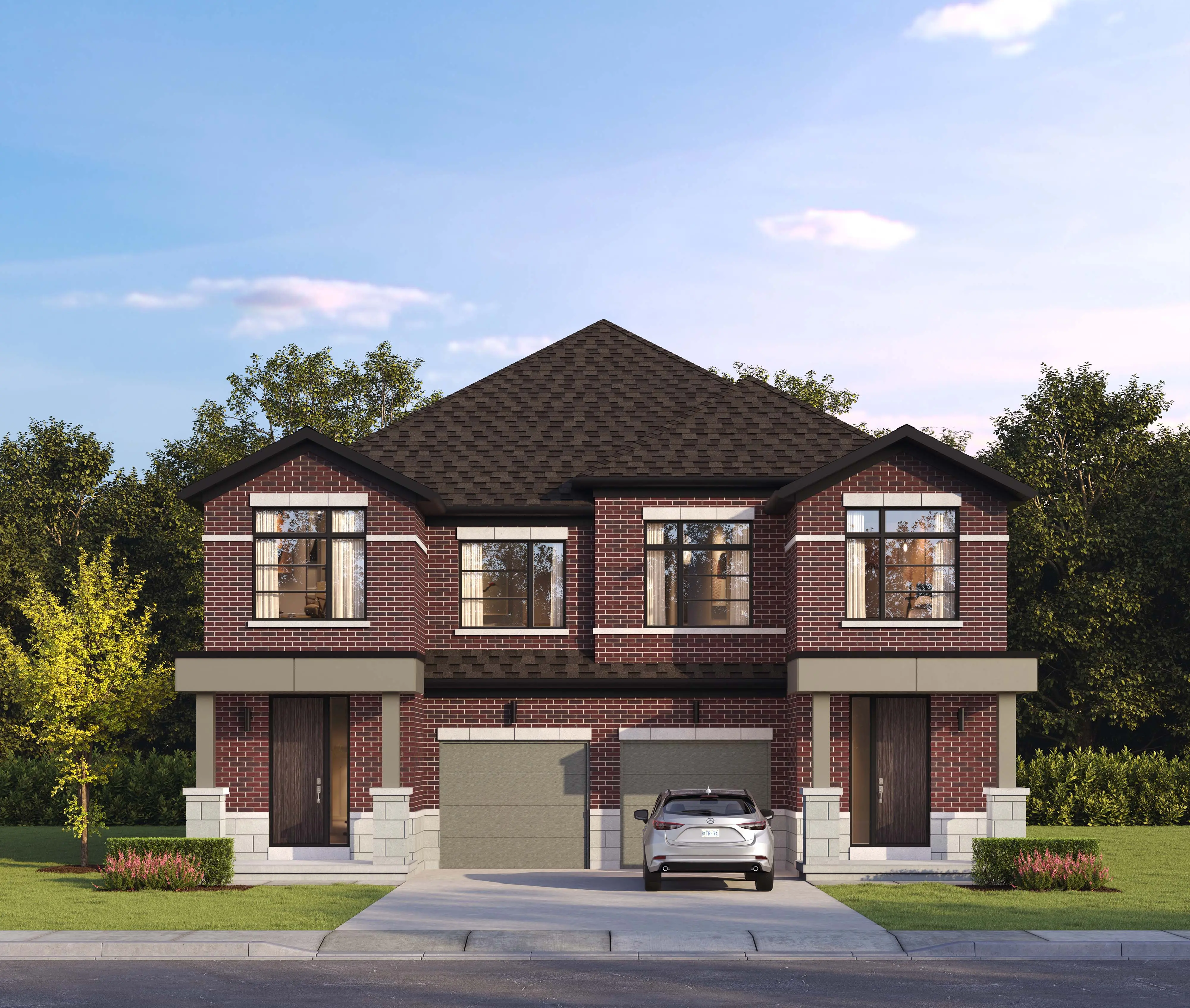 Meadowlark model elevation — 25' Freehold Semi-Detached, Wildfield Village